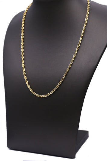 10k -2.7mm Chaîne Laser cut Torsade (Robe Chain) en or